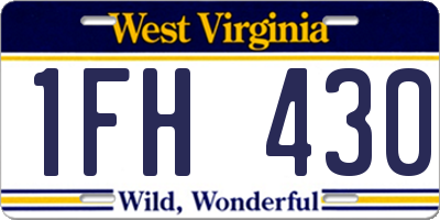 WV license plate 1FH430