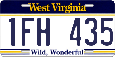 WV license plate 1FH435