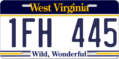 WV license plate 1FH445