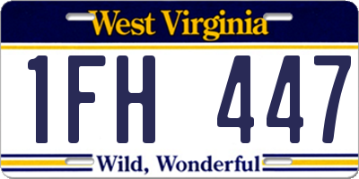 WV license plate 1FH447
