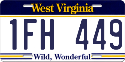 WV license plate 1FH449