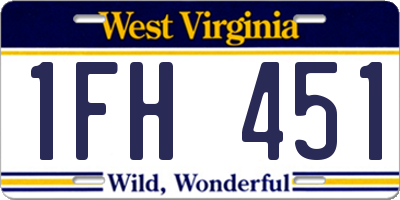 WV license plate 1FH451