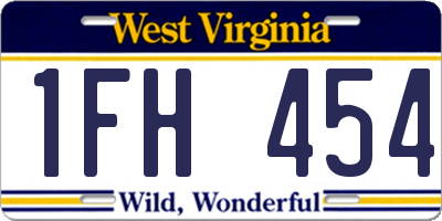 WV license plate 1FH454