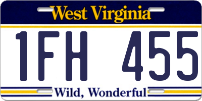 WV license plate 1FH455