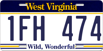 WV license plate 1FH474