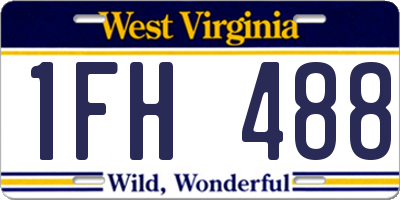 WV license plate 1FH488