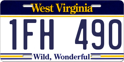 WV license plate 1FH490