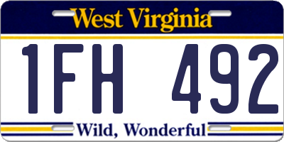 WV license plate 1FH492