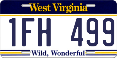 WV license plate 1FH499