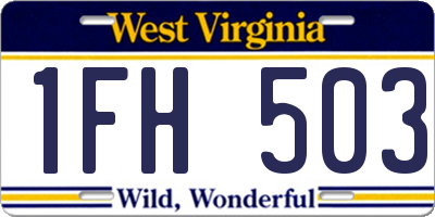 WV license plate 1FH503