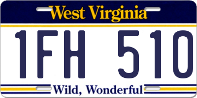 WV license plate 1FH510