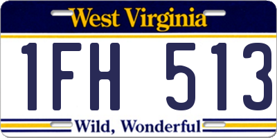 WV license plate 1FH513