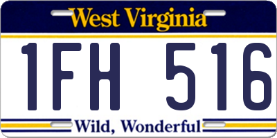 WV license plate 1FH516