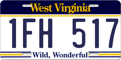 WV license plate 1FH517