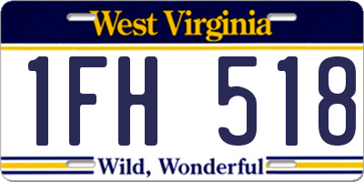 WV license plate 1FH518