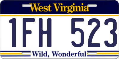 WV license plate 1FH523