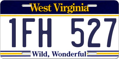 WV license plate 1FH527