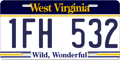 WV license plate 1FH532