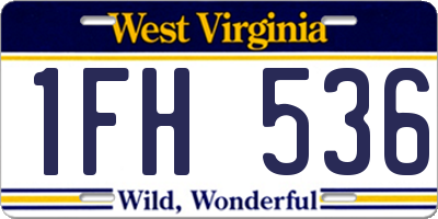 WV license plate 1FH536