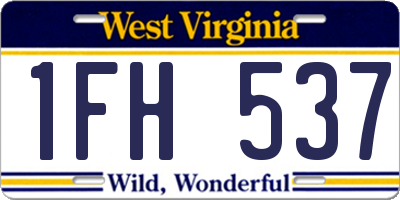 WV license plate 1FH537