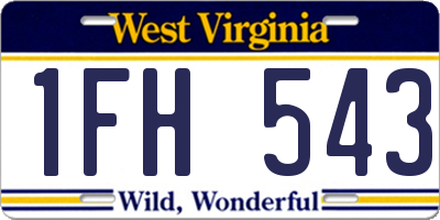 WV license plate 1FH543