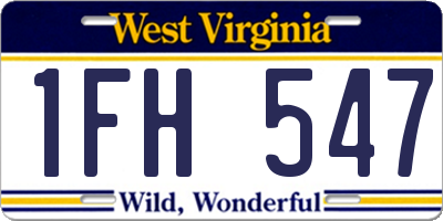 WV license plate 1FH547