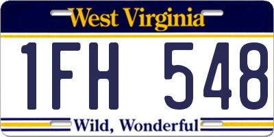 WV license plate 1FH548