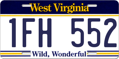 WV license plate 1FH552
