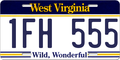 WV license plate 1FH555