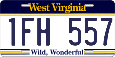 WV license plate 1FH557