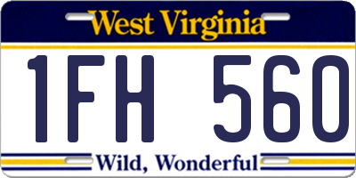 WV license plate 1FH560