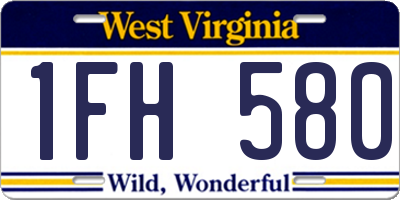 WV license plate 1FH580