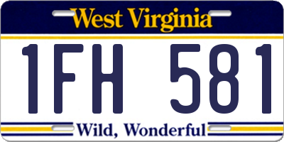 WV license plate 1FH581