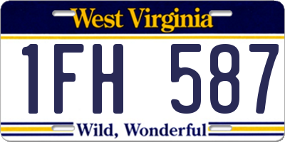 WV license plate 1FH587