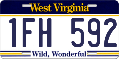 WV license plate 1FH592