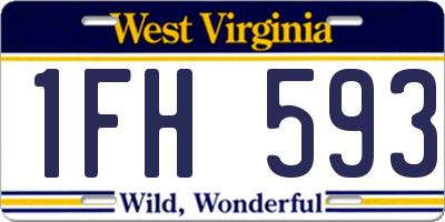 WV license plate 1FH593