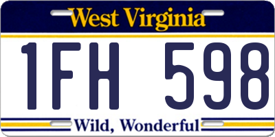 WV license plate 1FH598