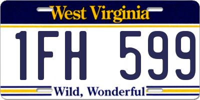 WV license plate 1FH599