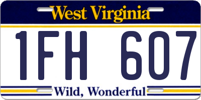 WV license plate 1FH607
