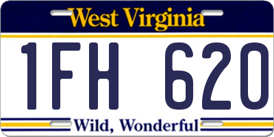 WV license plate 1FH620