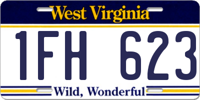 WV license plate 1FH623