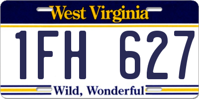 WV license plate 1FH627