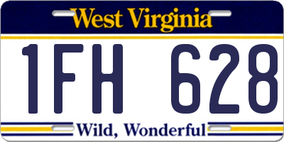 WV license plate 1FH628