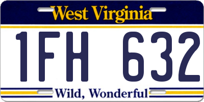 WV license plate 1FH632