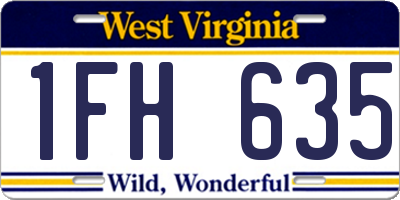 WV license plate 1FH635
