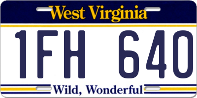 WV license plate 1FH640