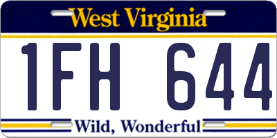 WV license plate 1FH644