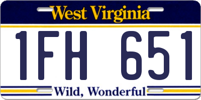 WV license plate 1FH651
