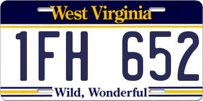 WV license plate 1FH652