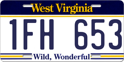 WV license plate 1FH653